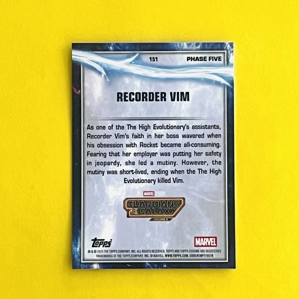 2025 Topps Chrome Marvel Recorder Vim #151 Guardians Of The Galaxy‎